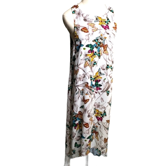 Butterflies Sheer Fairycore Cottagecore Karen Kane Hi-Low Sleevless Midi Dress M - Picture 4 of 14